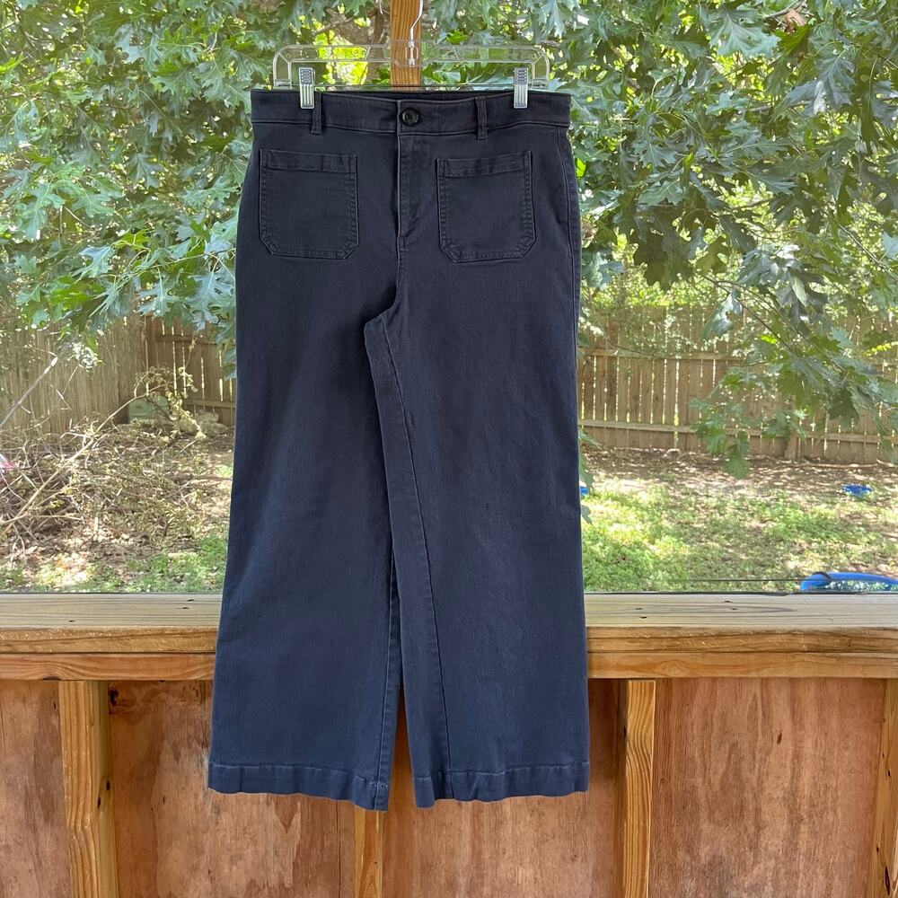 LOFT Women's Grey Patch Pocket Wide Leg Jeans Size 10P